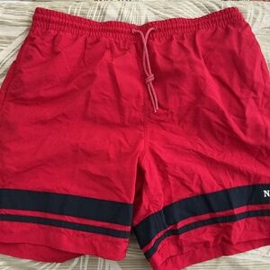 Nautical Men’s Swim Trunks Sized Large Red